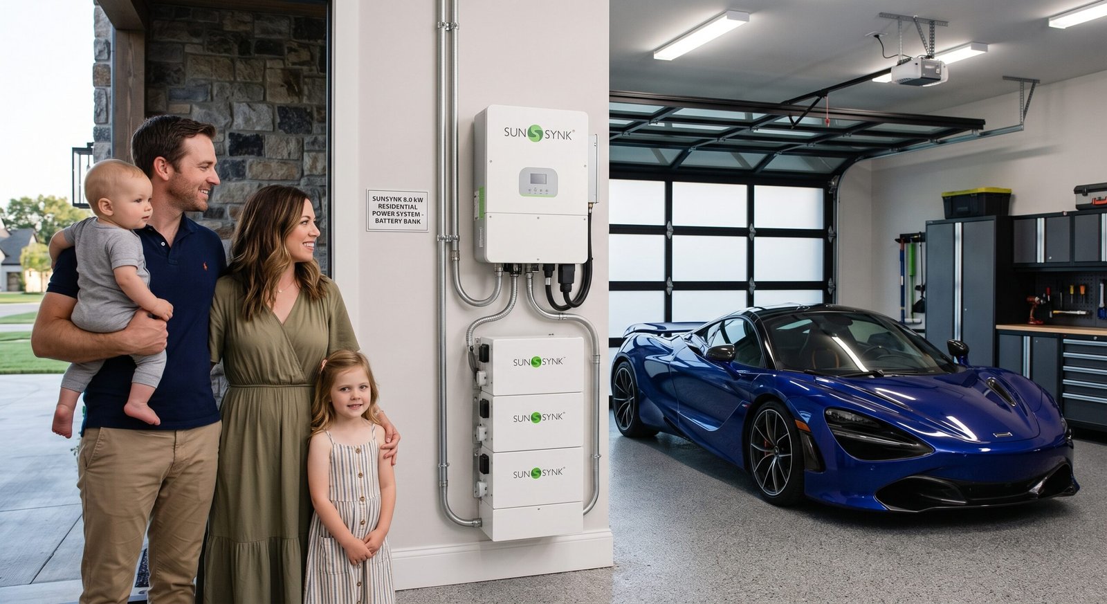 Premium home powered by a solar and battery energy system